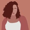 dessin femme avec cheveux bruns boucles